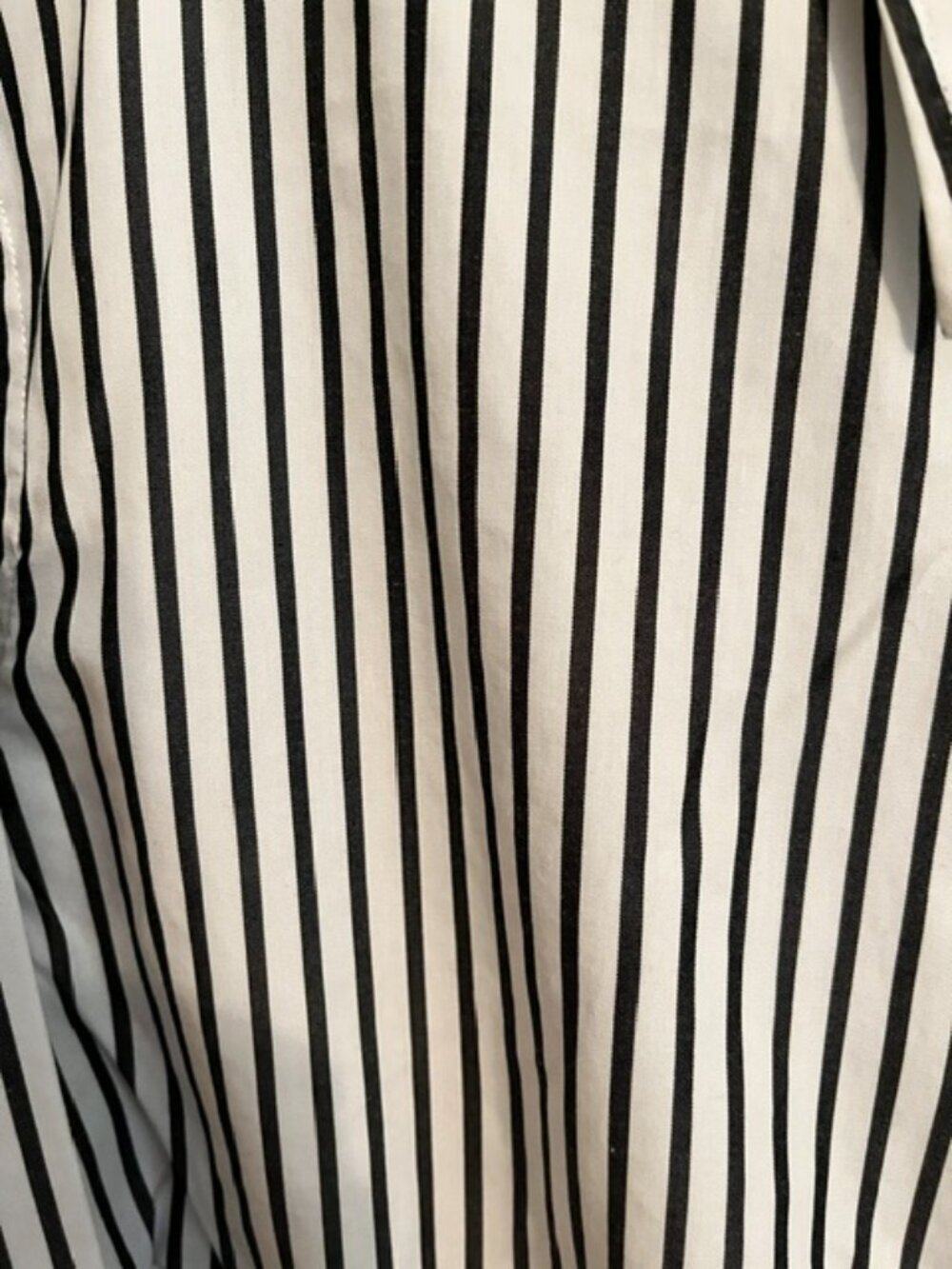 CHAPS CLASSICS BLACK & WHITE STRIPED SHIRT, 2X, BUTTON FRONT, LS; EXCELLENT! - Picture 3 of 4